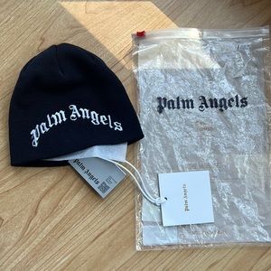 Palm Angels Navy kids beanie